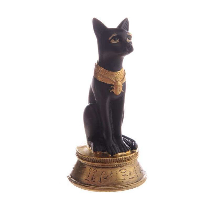FIGURINE BAST CON COLLIER SCARABEE