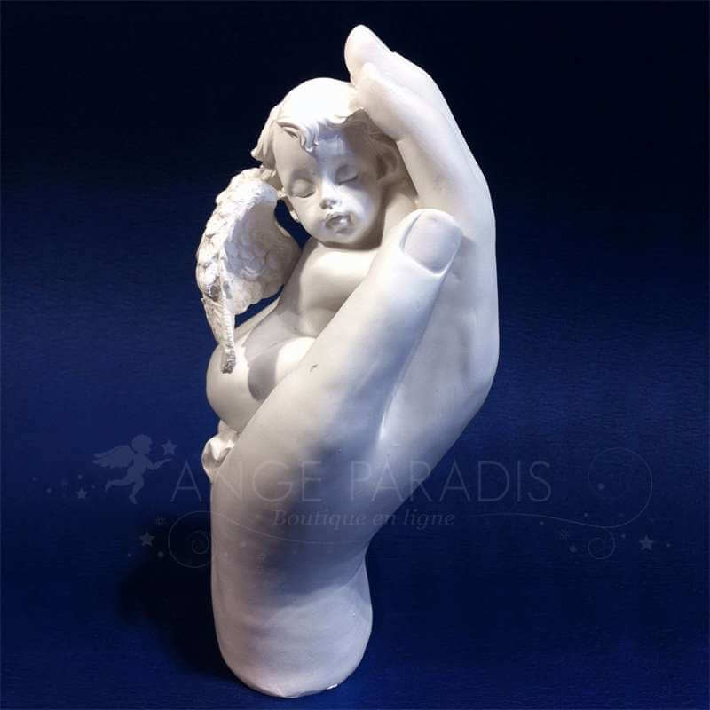 ENDORMI DE ANGE FIGURINA EN UN MAIN