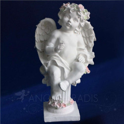 ESTATUA Querubín SOBRE COLUMNA MAJESTUOSA 36CM