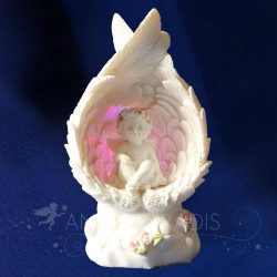 FIGURA PROFETA ÁNGEL ILUMINADA ROSA