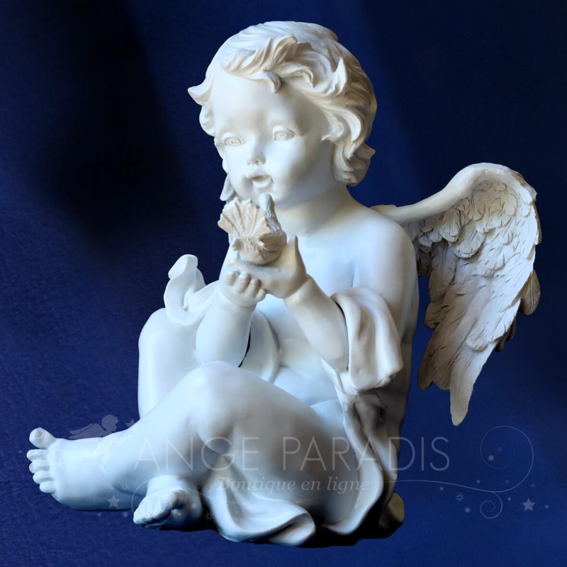 FIGURINE ANGE WITH OISEAU 30CM