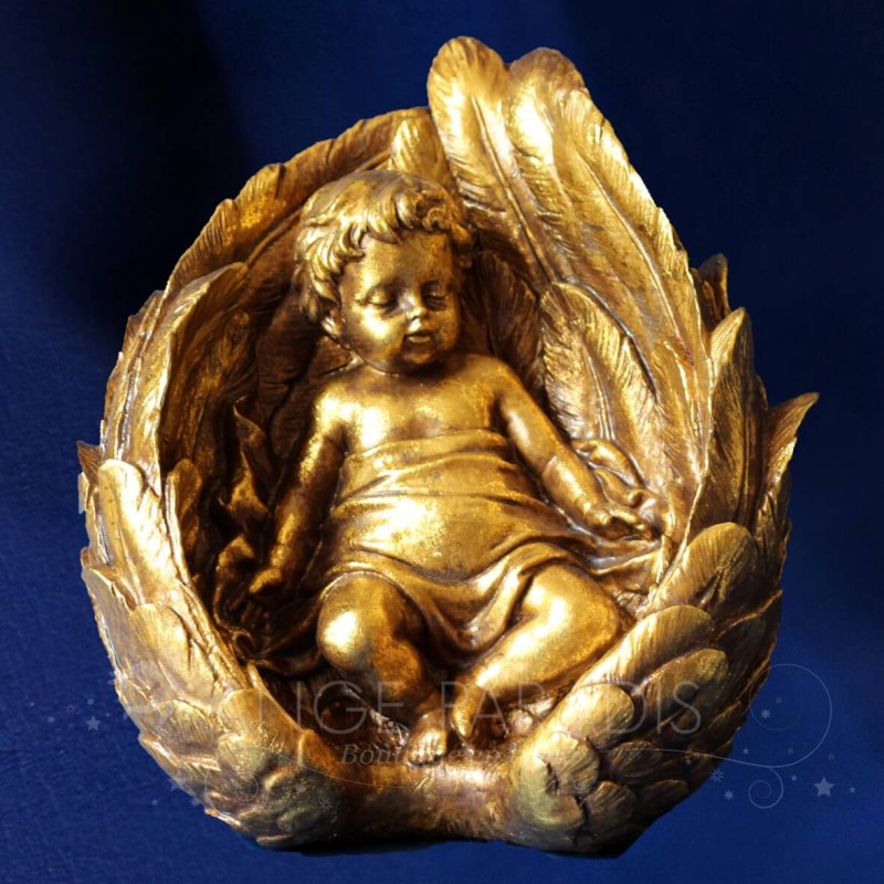 DECORACIÓN ÁNGEL DORADO PLUMAS