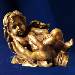 STATUETTE ANGE DORE IN MAINS 23CM
