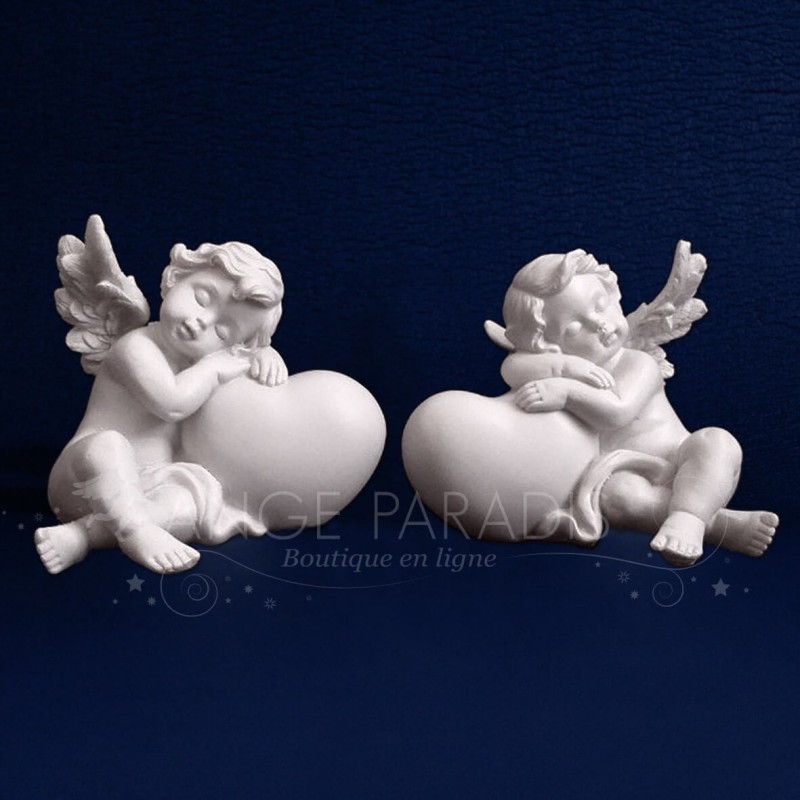 2 FIGURAS ÁNGEL GUARDIÁN CORAZÓN