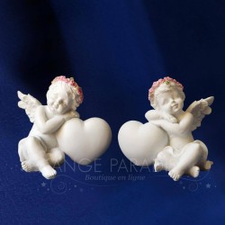 2 FIGURAS ÁNGEL DE LA GUARDIA ROSA