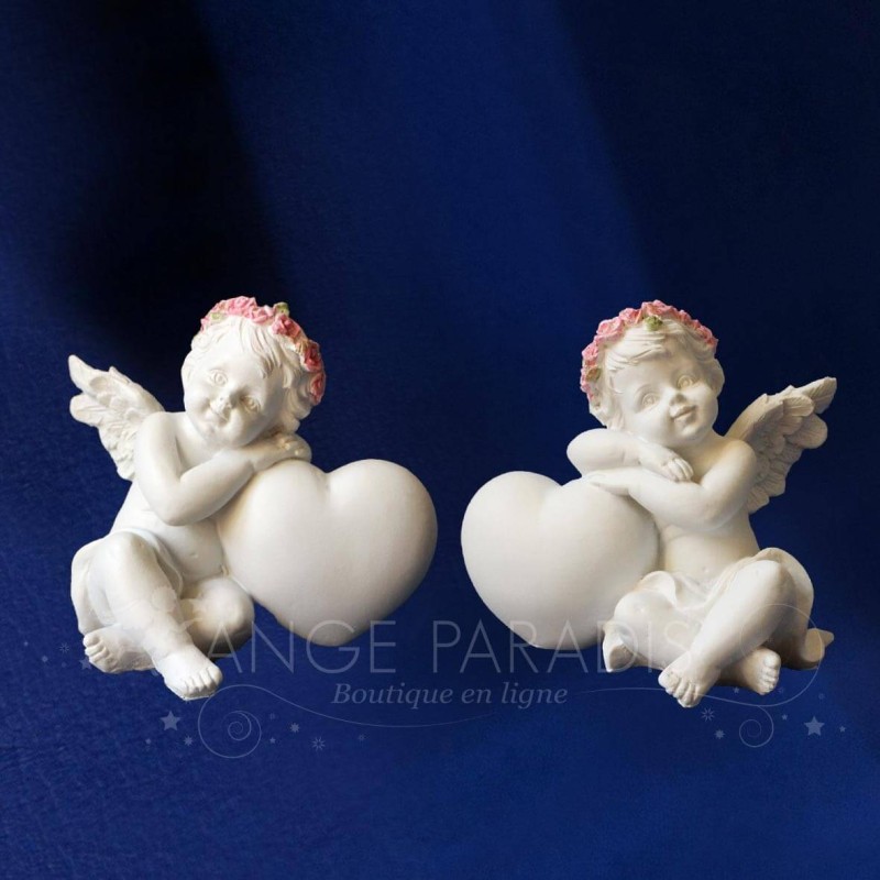 2 FIGURAS ÁNGEL DE LA GUARDIA ROSA