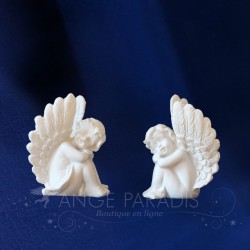 2 FIGURINES ANGES ASSOUPIES