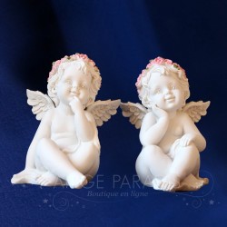 2 STATUES ANGES JOIE SOURIANT
