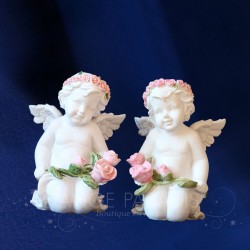 2 STATUETTES ANGES CHERUBINS AMOUR
