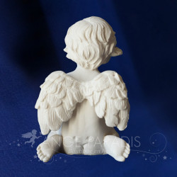 FIGURA ÁNGEL CONTEMPLATIVA CORAZÓN ROJO