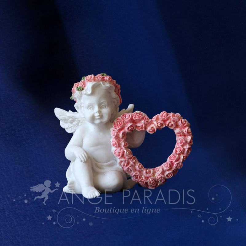 Figura ANGELOT CON ROSA 7CM