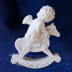 ESTATUILLA DE ÁNGEL CON CABALLO