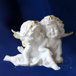 ESTATUILLA DE ÁNGEL AMANTE DE ORO