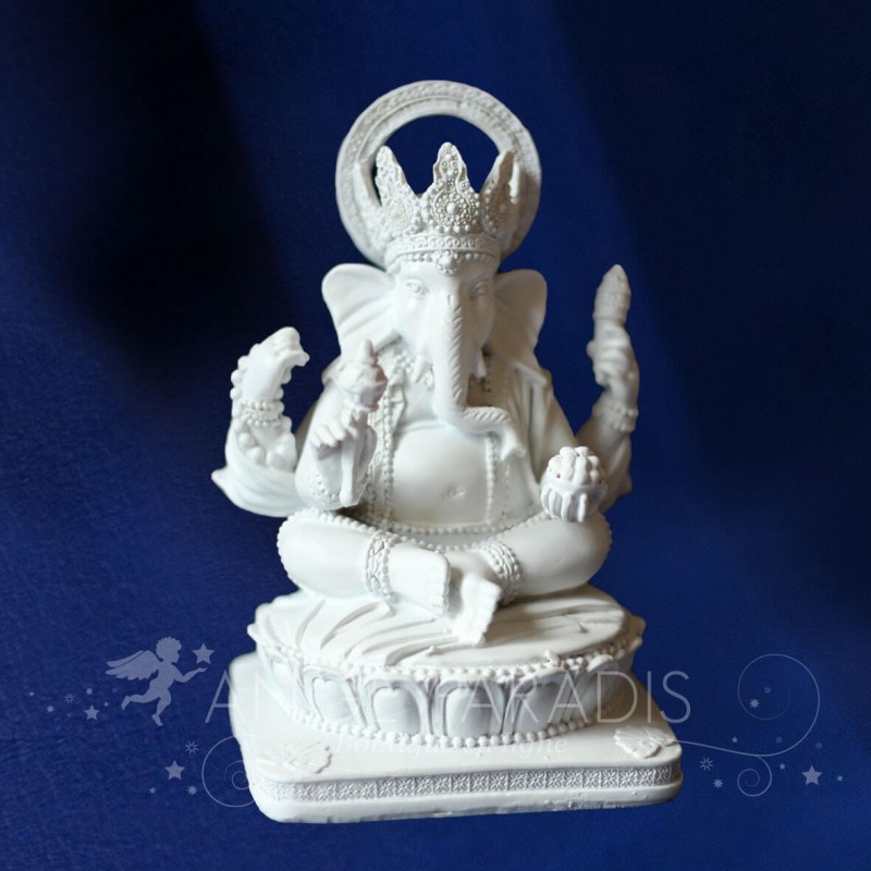 ESTATUILLA GANESH BLANCA 13.5CM