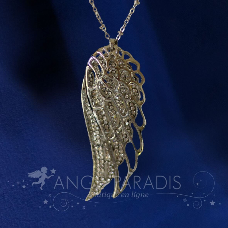 COLLAR ÁNGEL 2 ALAS GRANDES PLATA