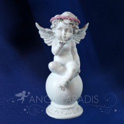 ESTATUA ÁNGEL DE LA GUARDA DESEOS ROSA 26CM