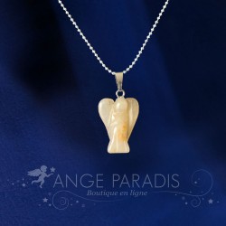 COLLAR ÁNGEL DE LA GUARDIA CON PIEDRA ÁMBAR