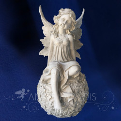 ESTATUA ÁNGEL CELESTIAL SOBRE BOLA 35cm