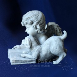 STATUETTE ANGE with A CHIEN gray
