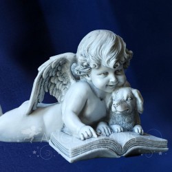 STATUETTE ANGE WITH A CHIEN