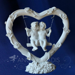 STATUETTE ANGE BISOUS GRAND 19 CM