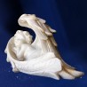 FIGURINE ANGE BLANC ENDORMI EN PLUME
