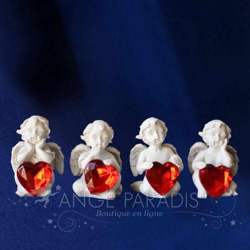 4 FIGURINES ANGES COEUR