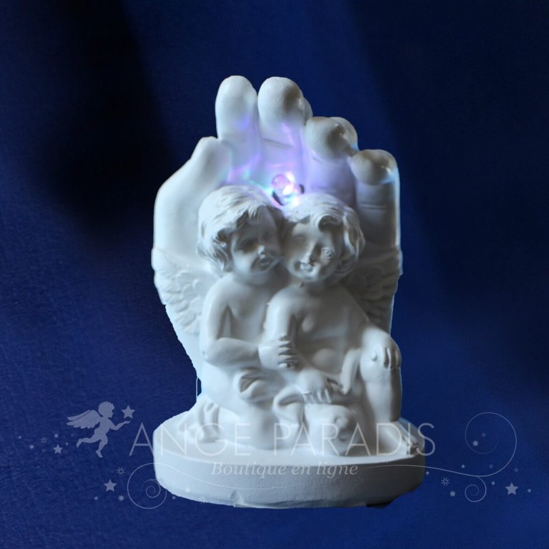 FIGURA LED ÁNGEL MANOS PAREJA