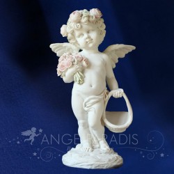 GRAND STATUE ANGE FLORAL 33cm