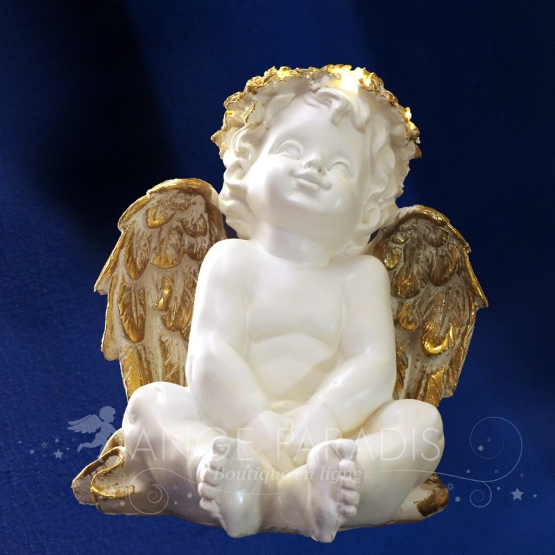 ESTATUETA ÁNGEL QUERUBÍN LED 27CM