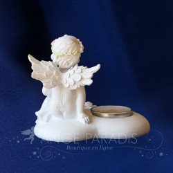 PORTAVELAS ÁNGEL DE RESINA