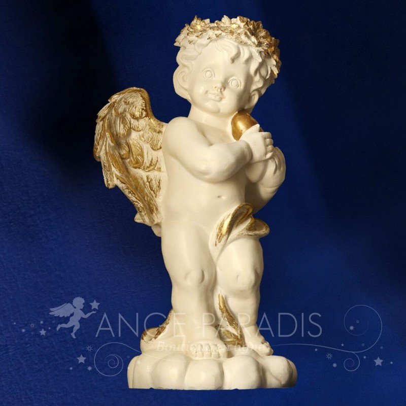 ESTATUA ÁNGEL CUPID GIGANTE DORADO 42cm