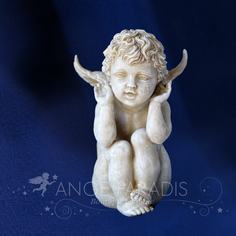 ESTATUILLA DE ÁNGEL VISTA DE SABIDURÍA - ESTILO ÁMBAR