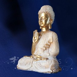 ESTATUA DE BUDA DE ORO Y BLANCO