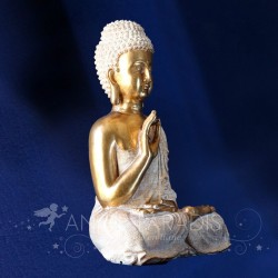 FIGURAS BUDA SERENE ORO Y BLANCO 35cm