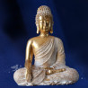 STATUE BOUDDHA OR ET BLANC NIRVANA