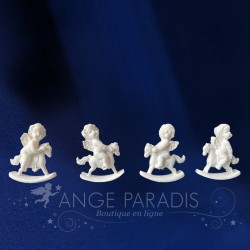 4 FIGURAS DE ÁNGELES A CABALLO