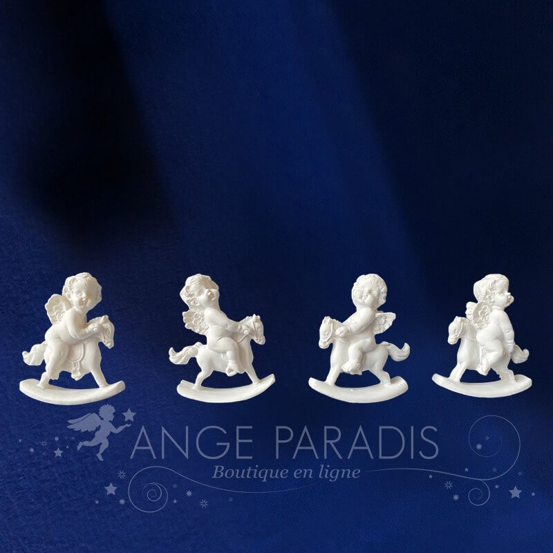 4 FIGURAS DE ÁNGELES A CABALLO