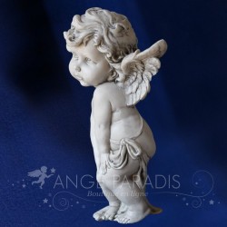 ESTATUA DEL ÁNGEL QUERUBÍN GRIS 