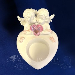 sujetador de vela ángel de resina