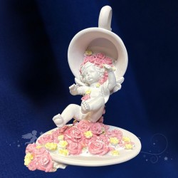 estatuilla ángel taza