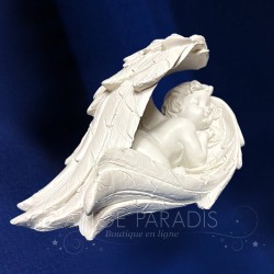 Estatuilla de ángel con plumas - 17 cm