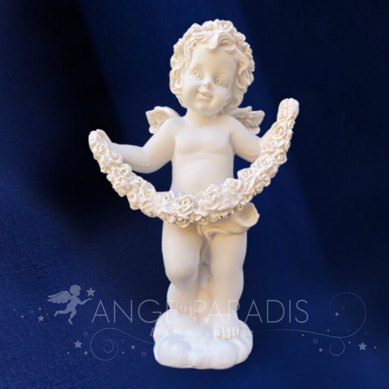 ESTATUA DEL ÁNGEL BLANCO DE PIE