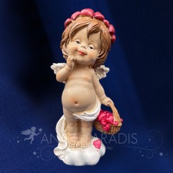 estatuilla de QUERUBÍN CON RAMO DE CORAZONES