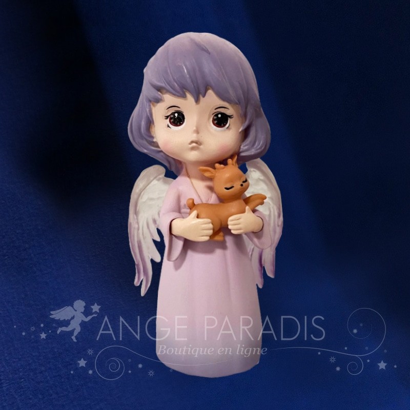 Figura de ángel ciervo morado
