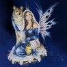 Figura grande de hada lobo y linterna, 39 cm