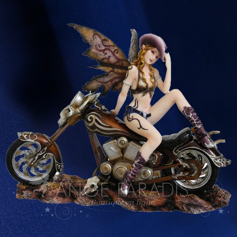 Figura grande de hada motorista estadounidense, 34 cm