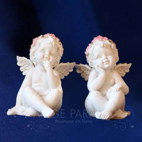2 Estatuillas de ángeles Alegría Sonriente