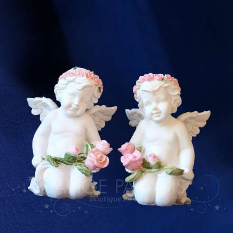 2 Figurillas ángel Querubin Amor