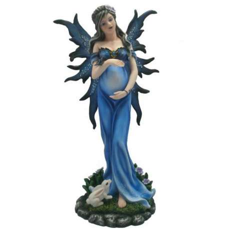 Estatua de Hada embarazada azulada - 29cm